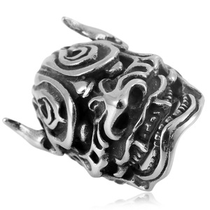yunnique Skull Shape Men's <b>Ring</b> Stainless Steel <b>Titanium</b> Steel Fashion Jewelry Gift Silver Color Geometric Design - Product Image 1