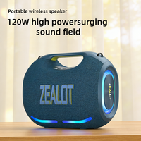 ZEALOT ZE01 120W Speaker LED RGB Tahan Air untuk Luar Ruangan Bertenaga Baterai dengan Input AUX