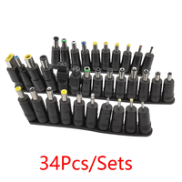 34 pièces/ensemble universel DC 5.5x2.1mm femelle à mâle AC DC prise d'alimentation pointe adaptateur de connecteur d'alimentation pour ordinateur portable Lenovo