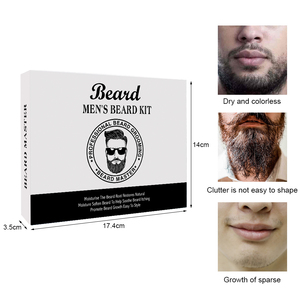 Kit de coiffure pour la barbe pour hommes, de haute qualité, OEM, 3 pièces, soin biologique, <span class=keywords><strong>coffret</strong></span> cadeau, croissance - Product Image 6