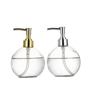 Bouteille en verre à boule ronde rechargeable de 400ML avec pompe de distribution de lotion <span class=keywords><strong>or</strong></span> argent pour l'utilisation de <span class=keywords><strong>savon</strong></span> de salle de bain de cuisine - Product Image 1