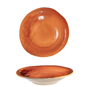 COLLEZIONE MEDITERRANEAN LINE - Piatto Fondo in Gres Porcellanato Arancione Jaffa Diametro 24cm Altezza 6cm - Product Image 1