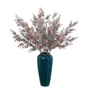 Fleurs artificielles CallaFloral en eucalyptus floqué, vert bicolore, branche unique en PVC souple, pour décoration intérieure et mariage - Product Image 5