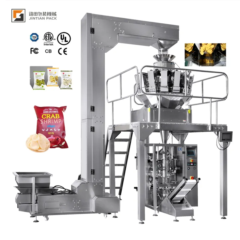 Wereldwijde Markt Jintian Pack Hoge Precisie Elektronische Weegschaal Snoep Chip Snack Automatische Verpakkingsmachine