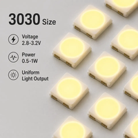 3030 Chip LED SMD Cahaya Putih 2.8-3.2V 0.5-1W Chip LED Kecerahan Tinggi