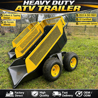 Remorque de transport robuste pour UTV/ATV, capacité 1500 lb, en acier, pour jardin, ferme, avec benne basculante pour tondeuse à gazon