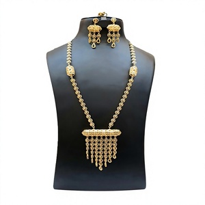 Ethnic 22K Gold Plated Jewelry Set Necklace Earrings Tassel Design Women's Wedding Engagement Party Gift Fine Jewelry - Product Image 1