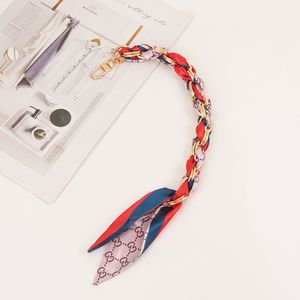 Fashion forward Weave Silk Scarf Bag Charm Keychains Ladies Car Key <b>Ring</b> Purse Decoration Accessory - Product Image 2