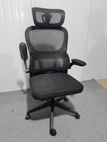 Chaise de bureau ergonomique moderne minimaliste à dossier haut en maille avec hauteur réglable, base pivotante à 5 étoiles et appui-tête