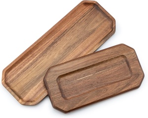 Bandeja octogonal grande de madera pulida de grado comercial <span class=keywords><strong>para</strong></span> servir queso, carbón, cuchillos, pasteles, sándwiches, aperitivos y verduras - Product Image 4