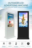 Kiosque numérique LCD à écran IPS étanche pour extérieur, 43/49/55/65/75/86 pouces, 2500 nits, télécommande intégrée, CMS intégré