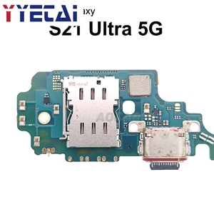 YYT Pour Samsung Galaxy S21 Ultra S21U 5G SM-G998U <span class=keywords><strong>G9980</strong></span> G998B G998N : Port de charge, microphone inférieur, tiroir SIM, carte mère - Product Image 2