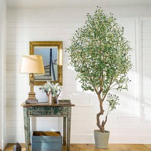 ต้นมะกอกประดิษฐ์พร้อมกระถางพลาสติกของขวัญตกแต่งนอกบ้าน7ft ในร่ม - Product Image 4