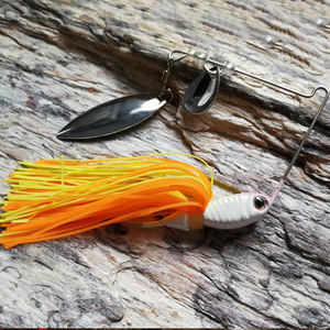 Señuelo giratorio compuesto de 11g con anzuelo de cabeza de plomo para pesca de lubina, señuelo de fondo marino, jig head, para caña individual, con doble barba giratoria - Product Image 4
