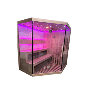 غرفة ساونا تقليدية جافة من خشب الهيملوك الكندي الصلب مع حجر ثقافي للمنازل والفلل - Product Image 4