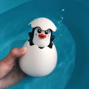 Cute Unique Baby Bath Toys Hatch Egg Dinosaur Duck Penguin Shaped Float Bathroom Shower Toys Sprinkler Water Spray