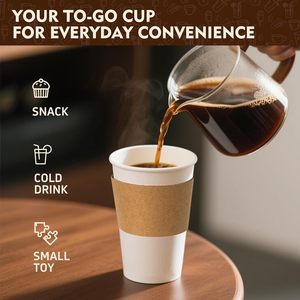 Gobelet à café jetable en carton biodégradable avec logo personnalisé, 8OZ, 12OZ, 16OZ, à paroi simple ou double, avec couvercle - Product Image 6
