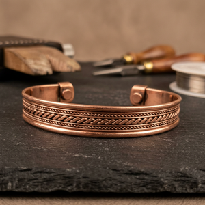RR ENTERPRISES Ethnic Boho Style Adjustable Open Cuff Bracelet Premium Quality Handmade Solid Copper Jewelry India Stylish - Product Image 3