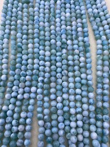 Cuentas de Larimar Naturales - Cuentas Redondas de Piedra Azul Océano de Alta Calidad para la Fabricación de Joyas - Product Image 6