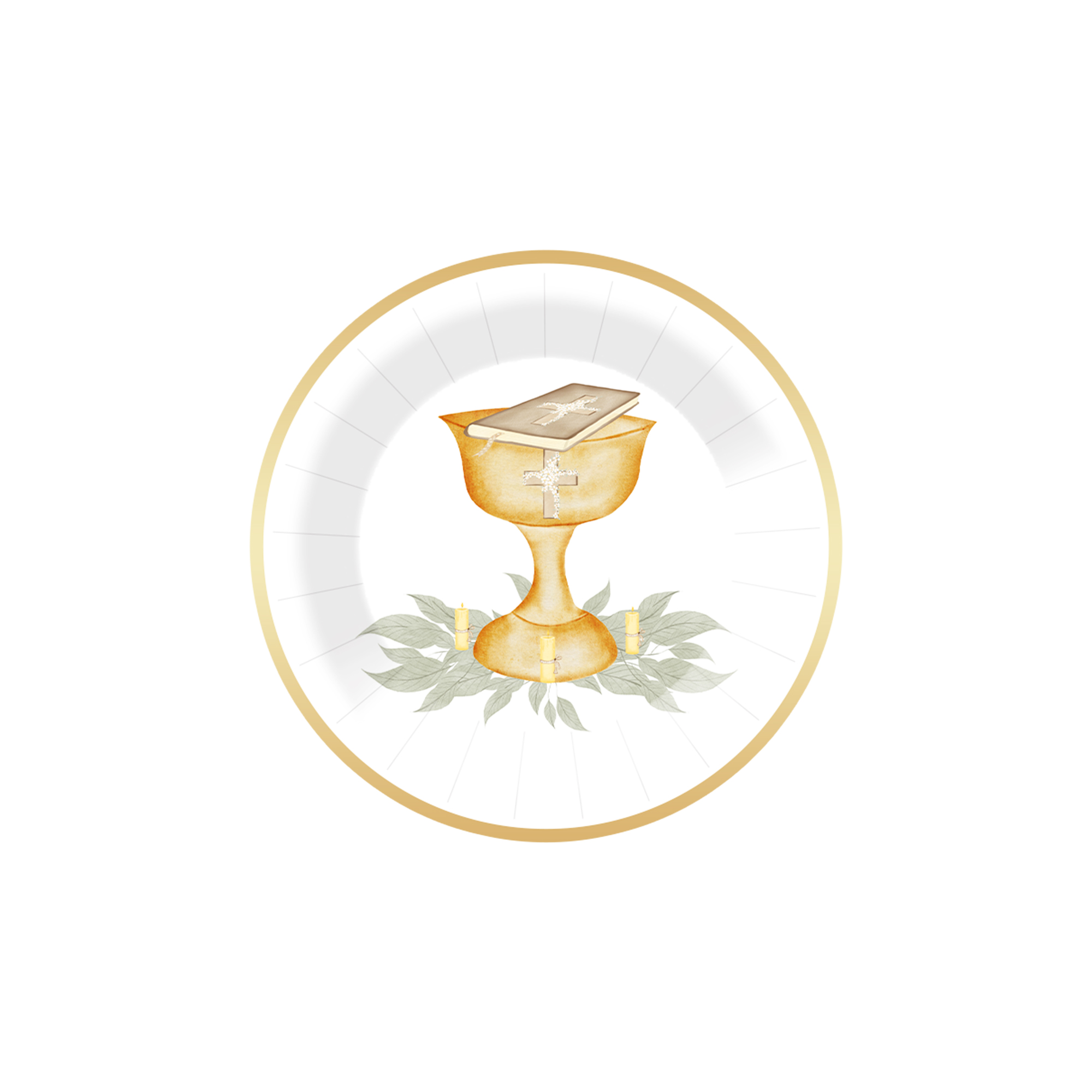 Plato de papel de 7 pulgadas * 8 unidades