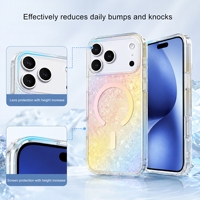 Funda Magnética de Lujo con Diseño de Concha Oceánica Degradada para iPhone 17 Pro Max, Carcasas Transparentes Antigolpes para iPhone 17, 16, 15
