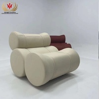 HJ HOME Ensemble de meubles italiens luxueux pour le salon méridienne en tissu vintage en cuir pour plancher fauteuil de détente