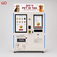 Máquina Expendedora Comercial Inteligente de Placas de Identificación para Mascotas, Grabado Láser Personalizado, Acero Inoxidable, Código QR, Monedas, Centro Comercial