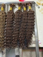 Venta al por mayor de cabello humano virgen 100% para trenzar, 100g, rizado birmano, súper doblemente estirado, trenzas boho, color personalizado, cabello virgen para trenzar.