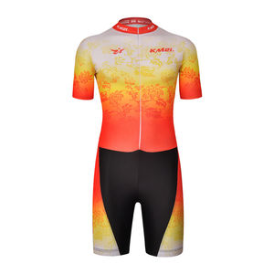 OEM personalizado naranja manga corta cierre de cremallera ciclismo deportes patinaje sobre ruedas ropa <span class=keywords><strong>bicicleta</strong></span> uniforme - Product Image 1