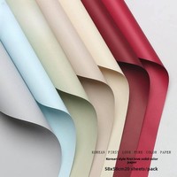 Papier d'emballage en soie nuage de couleur unie, style coréen 'Premier Amour', avec finition mate 'Brouillard du Matin' élégante de style européen