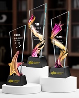 Vente en gros K9 personnalisé cristal couleur bouclier verre trophée prix personnalisé Laser imprimé Plaque pour événements sportifs souvenirs et cadeaux