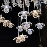 Nouveau 2026 Créatif Décoratif pour Mariage en Acrylique, Lustre Pissenlit à 10 Têtes, Lumières Océaniques Méduse Lumineuses
