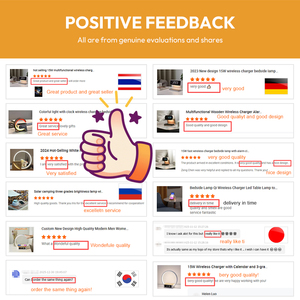 <span class=keywords><strong>Lampe</strong></span> de table à chargeur rapide sans fil 15W Design moderne écologique avec corps contemporain Base de l'ampoule E14 et fonctionnalité d'horloge - Product Image 6