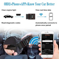 Lecteur de code OBD2 ELM327 V2.1 avec WIFI, outil de diagnostic électronique de voiture 12V pour la plupart des voitures, certifié CE, garantie 1 an