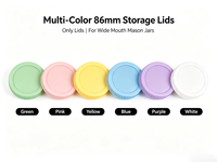 Couvercles colorés pour bocaux Mason de 70 mm, en plastique de qualité alimentaire, hermétiques, avec joint en silicone