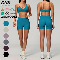 FDK4208 Set Yoga Olahraga Wanita Desain Scrunch, Bra dan Celana Pendek Super Lembut dan Elastis Tinggi, Laris untuk Musim Panas