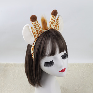 Bandeau d'oreille de <span class=keywords><strong>girafe</strong></span> en tissu pour Halloween, pour les fêtes d'enfants, les spectacles, les tenues de fête, les accessoires de tête - Product Image 2