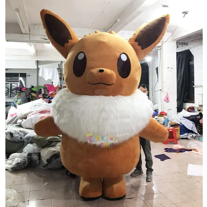 Hoge Kwaliteit Ce 2M/2.6M Pluche Opblaasbare Wandelen Dier Eevee Mascotte Cartoon Kostuums Voor Feest Te Koop