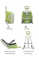 Valise pour enfants FELLCO - Compatible avion - Métal et PE - Pliable - Extension de rangement - Poignée télescopique - Pour garçons et filles