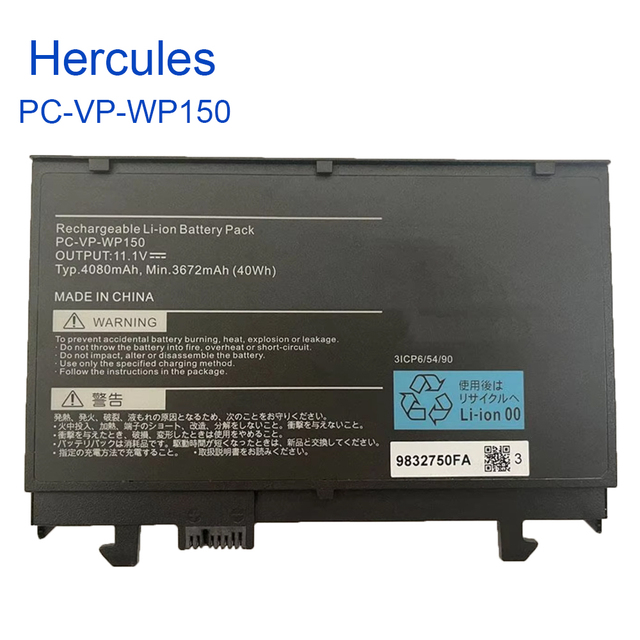 Brand New Laptop Battery 11.1V 40Wh PC-VP-WP150 3ICP6/54/90 for NEC Lavie WP150 21AU1249 Laptop Replacement Notebook Battery