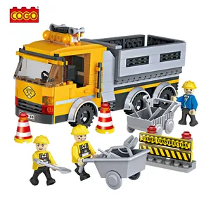 COGO 263 PCS City Engineering Truck Building Blocks Bricks Educational Brick Toys for Children