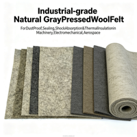 Feutre en laine gris naturel en gros, haute densité, pour polissage et isolation thermique et phonique
