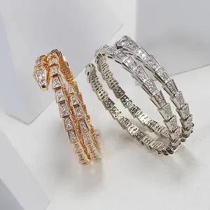 Hot-Selling Fashion Jewelry Snake Shaped Spring Adjustable Bracelet Bangle For Women Lovers