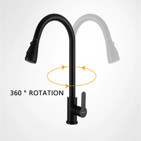 Robinet de cuisine moderne en acier inoxydable à tirette avec coude froid unique anti-éclaboussures Fonction eau chaude et froide pour hôtels et éviers