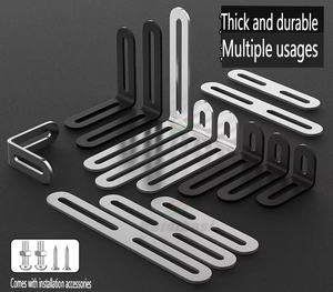 Fixateur d'angle en acier inoxydable à double tête mobile, réglage du code d'angle, trou long, fixation à 90 degrés, pièce de connexion, support en forme de L - Product Image 1
