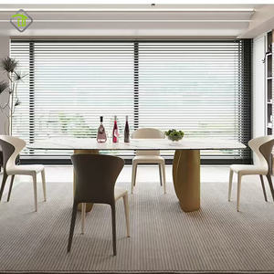 <span class=keywords><strong>Table</strong></span> à manger de luxe pour la maison de <span class=keywords><strong>style</strong></span> <span class=keywords><strong>scandinave</strong></span>, ensemble <span class=keywords><strong>table</strong></span> à manger extra longue <span class=keywords><strong>extensible</strong></span> en ardoise - Product Image 5
