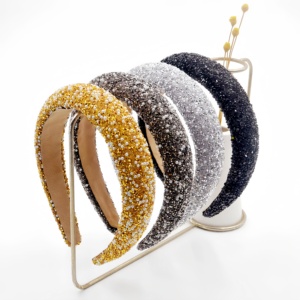 <span class=keywords><strong>Serre</strong></span>-tête large élastique en strass et perles de haute qualité pour <span class=keywords><strong>femme</strong></span>, accessoire de cheveux de luxe pour fête et <span class=keywords><strong>mariage</strong></span>, vente en gros - Product Image 1