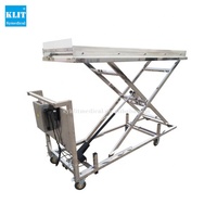 Chariot hydraulique pour le transport de bacs mortuaires, argenté, capacité 1 corps, designs personnalisables