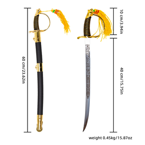 <span class=keywords><strong>Sabre</strong></span> Cérémonial Court de 60 cm - Épée de Style Militaire Vintage pour Cosplay et Décoration Enfants - Product Image 4