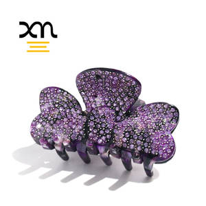 กิ๊บติดผมคริสตัลทรงดอกไม้แบบกำหนดเอง,อุปกรณ์เสริมสำหรับผมกรงเล็บอะคริลิคเรซินสำหรับผู้หญิงที่หนีบผมประดับโบว์พลอยเทียมผีเสื้อ - Product Image 1